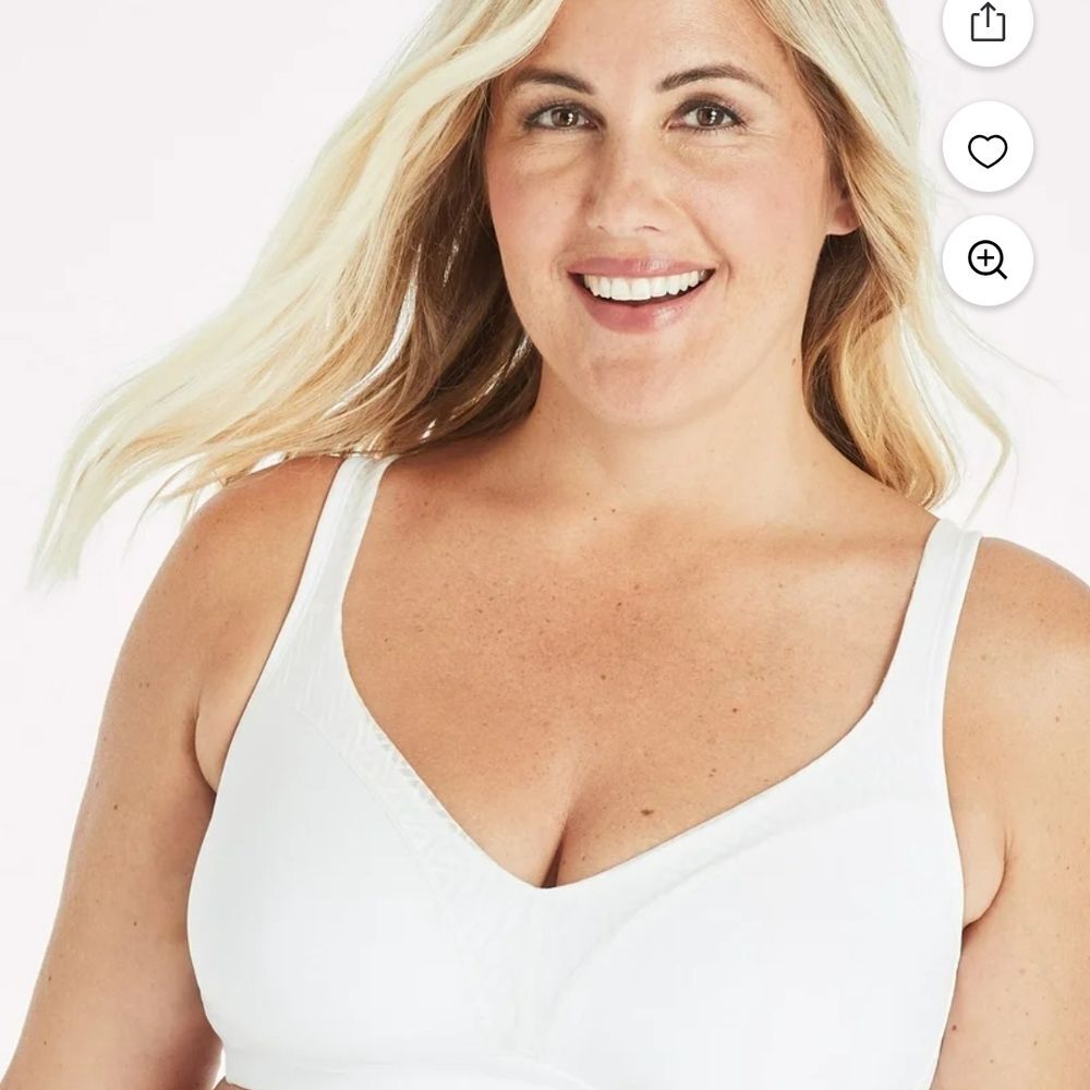 Women's Playtex US4699 18 Hour Bounce Control Wirefree Bra (White 44C)